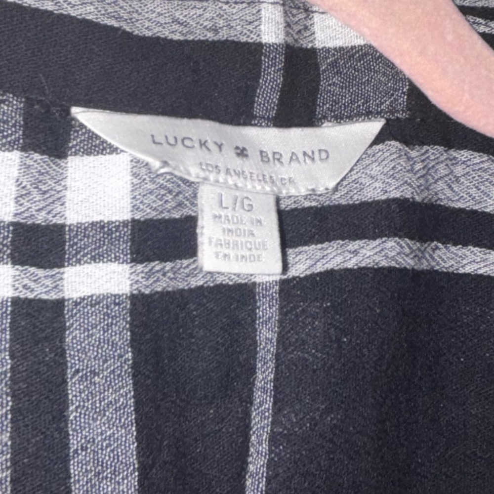 Black and White plaid Shirt Lucky brand - Picture 2 of 3